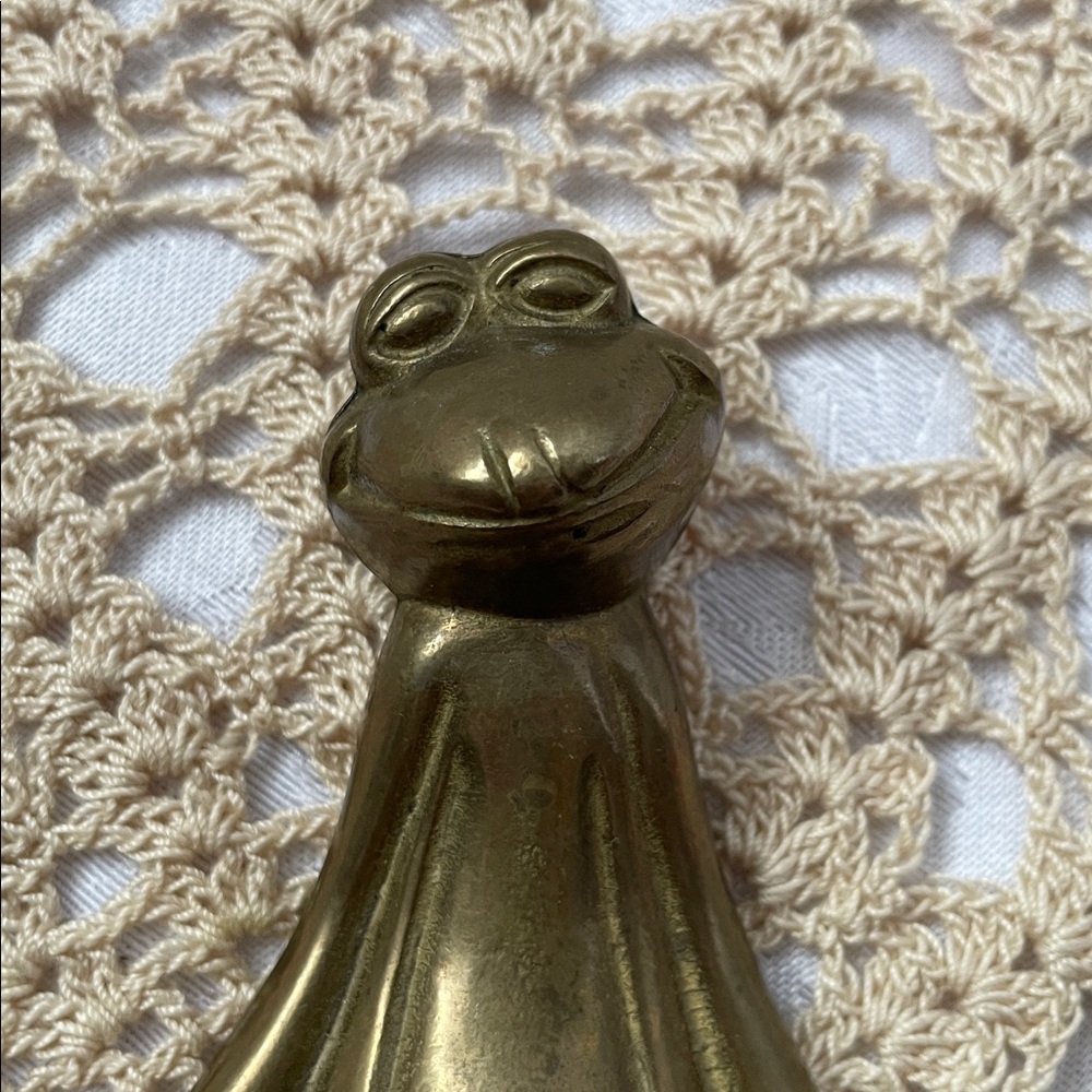 Vintage 1986 Solid Brass Gold Frog Wall Decor Set - Picture 4 of 5